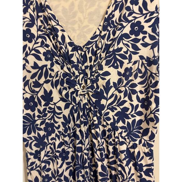 Garnet Hill floral blue dress sz 12 - Picture 4 of 11